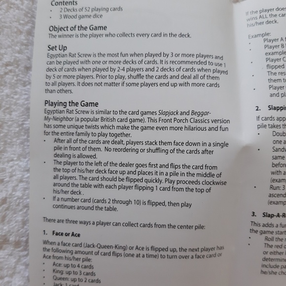 Egyptian Rat Screw Card Game Ages 8+ - Picture 5 of 7